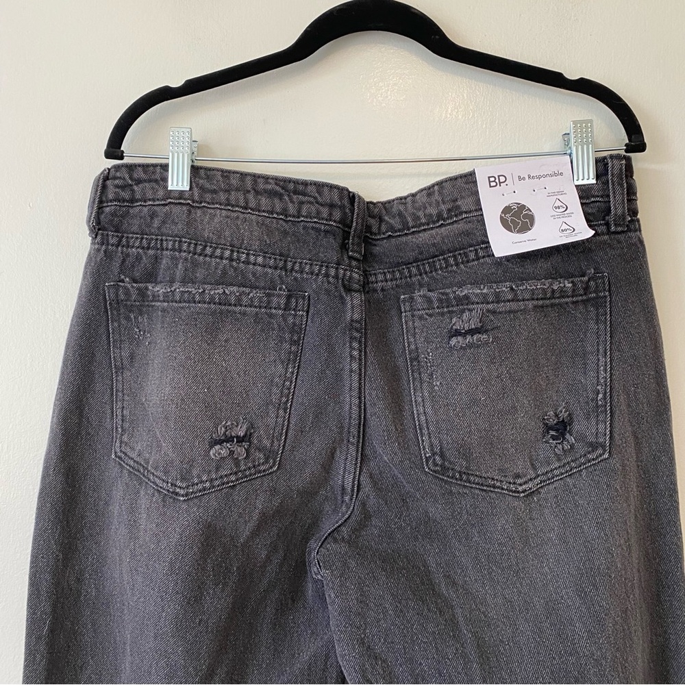 BP Wide leg jeans in Black Destroyed distressed 100% cotton size 31 - Picture 7 of 15